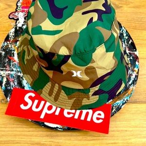 🟢HURLEY BUCKET HAT  | Green Camo | Awesome Hat | super cool find
